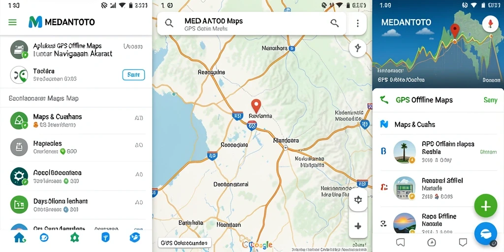 Antarmuka pengguna MEDANTOTO yang sederhana dan fungsional untuk GPS Offline Maps.
