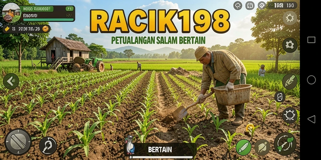 Tampilan antarmuka game Bertani yang menarik dan ramah pengguna.