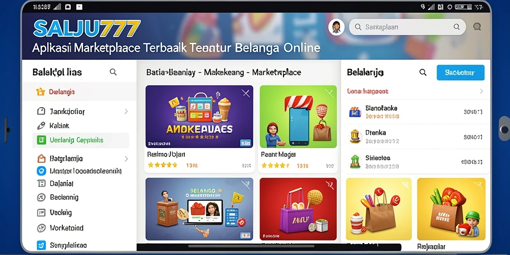 Tampilan antarmuka SALJU777 dengan fitur Marketplace yang menarik.