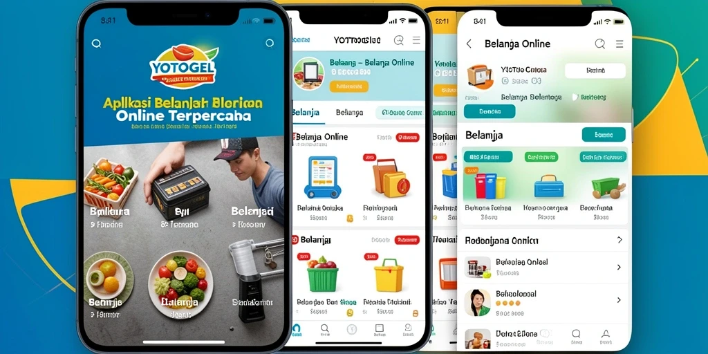 Tampilan antarmuka aplikasi YOTOGEL untuk belanja online.